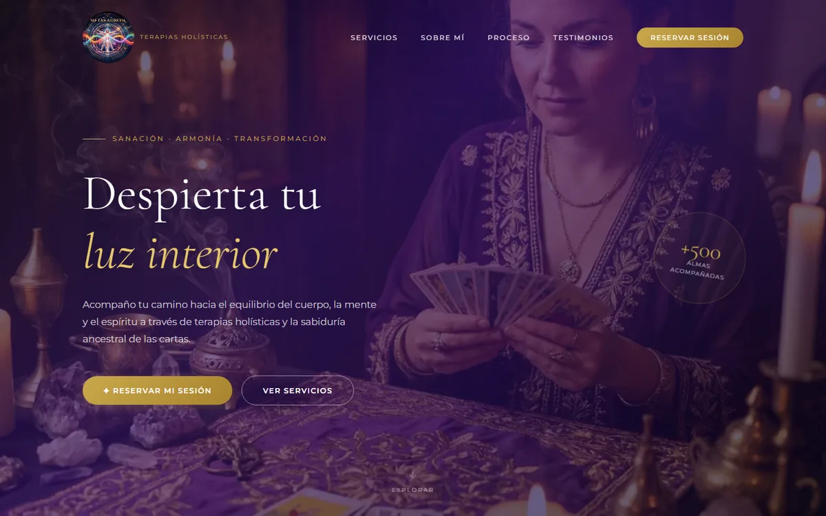 Web para una consulta de terapias — Portada